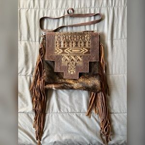 Cowhide crossbody purse